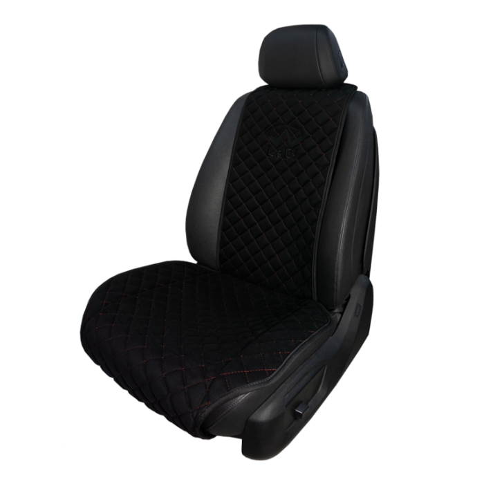 Накидки на сидения Накидка на переднее сиденье с вышивкой Ledi (Черно-красный)