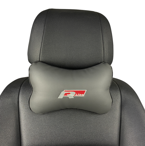 Подушки под шею Подушка под шею серая с вышивкой R Line (Красная)