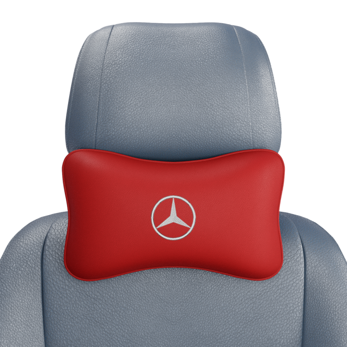 Подушки под шею Подушка под шею красная с вышивкой Mercedes