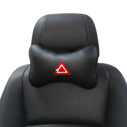 Подушка под шею черная с вышивкой 