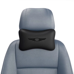 Подушка под шею черная с вышивкой 